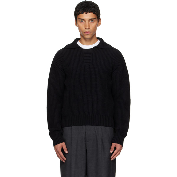  Mfpen Black Collar Sweater 