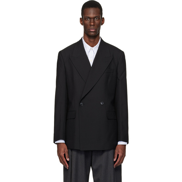 Mfpen Black Double Breasted Blazer 