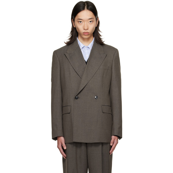  Mfpen Taupe Double Breasted Blazer 