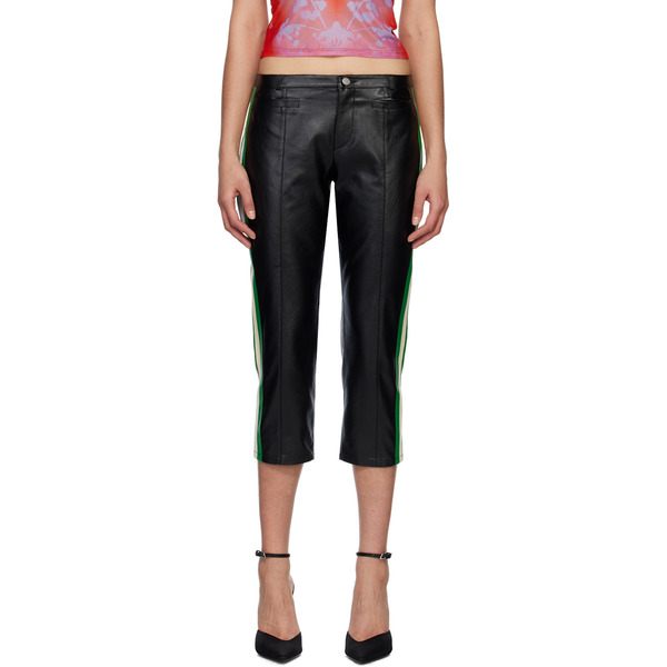  Miaou Black Capri Faux-leather Trousers 
