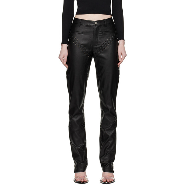  Miaou Black Hannah Jewett Edition Jet Faux-leather Trousers 
