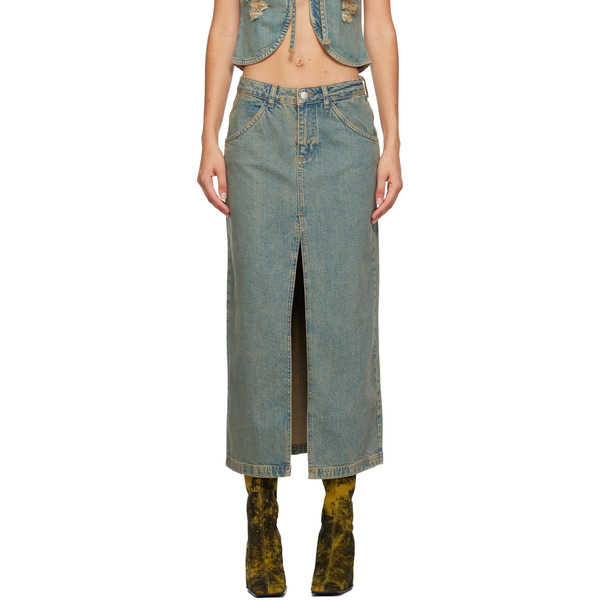  Miaou Blue Rowan Denim Maxi Skirt 