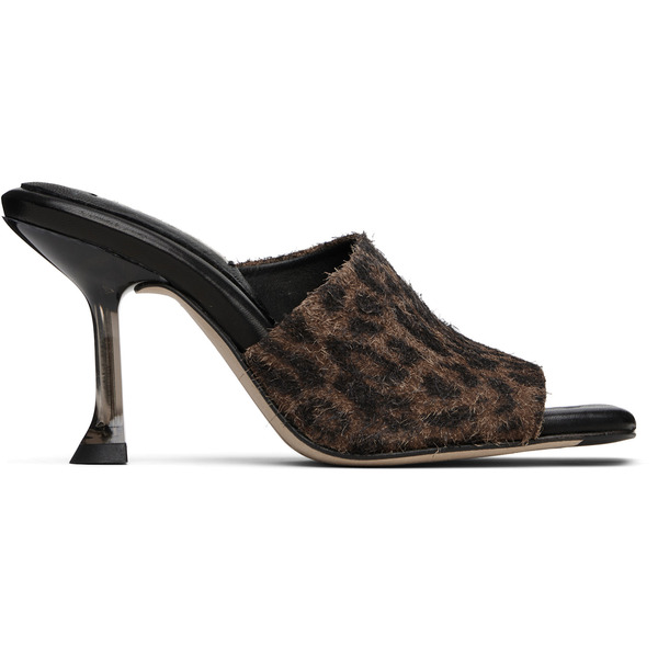  Miista Brown & Black Miri Animal Print Mules 