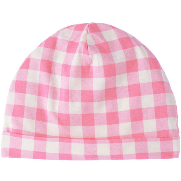  Mini Rodini Baby Pink Check Beanie 