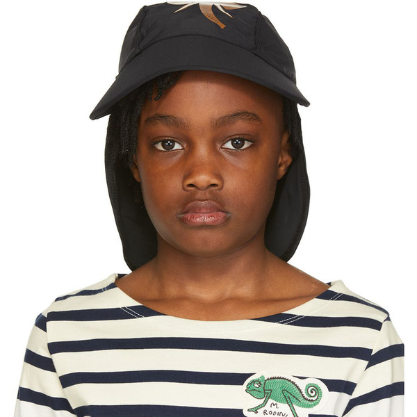  Mini Rodini Kids Black Elephant Uv Cap 