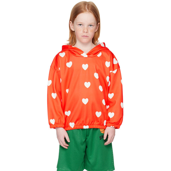  Mini Rodini Kids Red Hearts Hoodie 