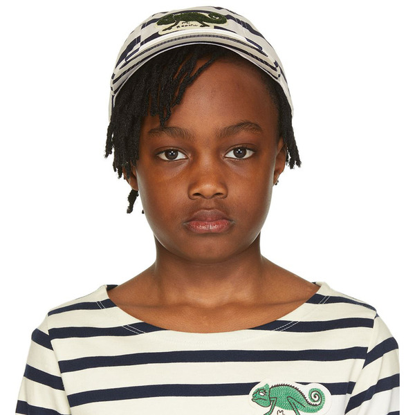  Mini Rodini Kids White & Navy Chameleon Cap 