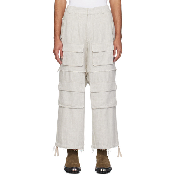  Misbhv Gray Raw Edge Cargo Pants 