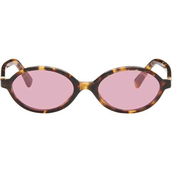  Miu Miu Eyewear Brown Miu Regard Sunglasses 