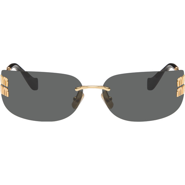  Miu Miu Eyewear Gold Aube Sunglasses 