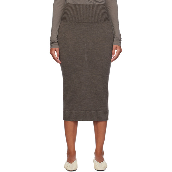  Mm By Max Mara Brown Melk Midi Skirt 