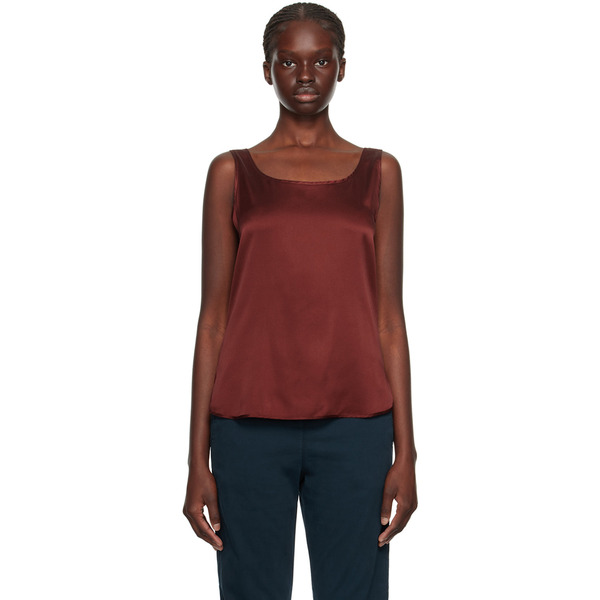  Mm By Max Mara Burgundy Pan Tank Top 