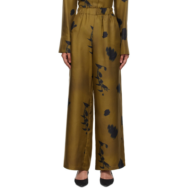  Mm By Max Mara Khaki Helga Trousers 