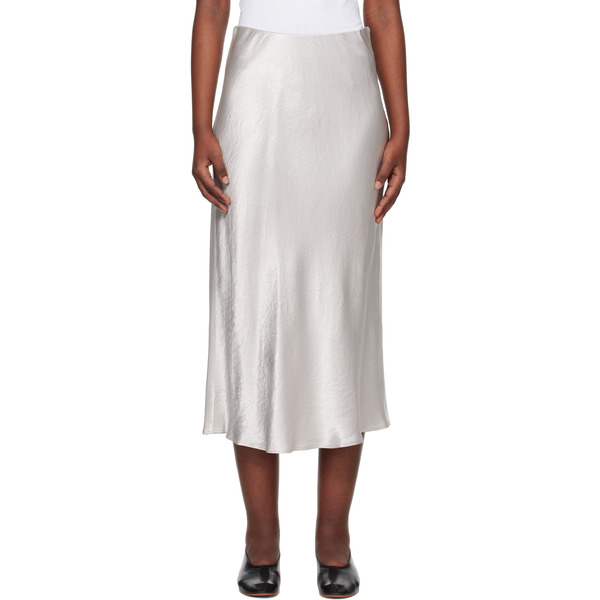  Mm By Max Mara Silver Alessio Midi Skirt 