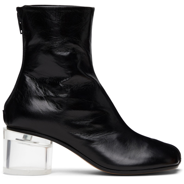  Mm6 Maison Margiela Black Anatomic Ankle Boots 