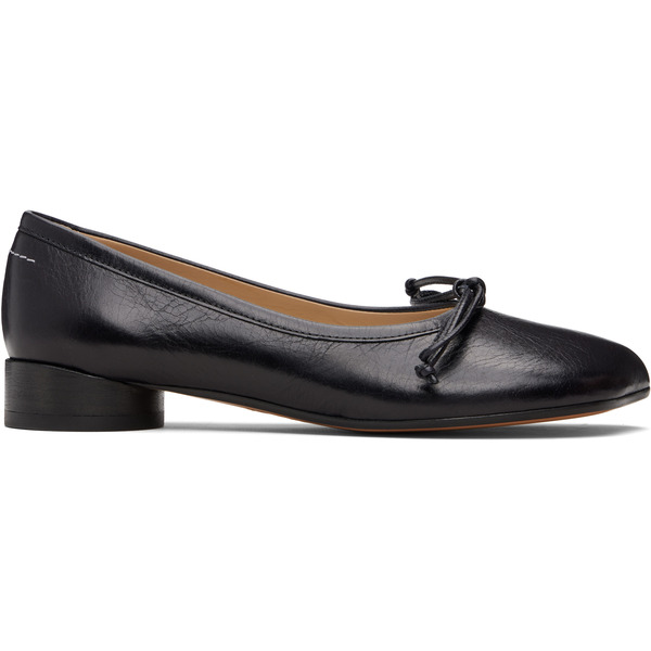  Mm6 Maison Margiela Black Anatomic Numeric Ballerina Flats 