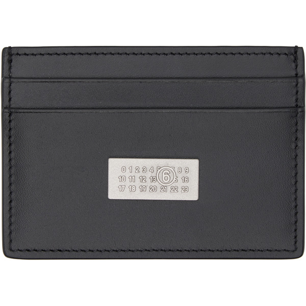  Mm6 Maison Margiela Black Numeric Leather Card Holder 