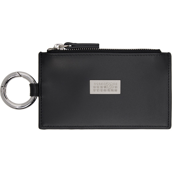  Mm6 Maison Margiela Black Numeric Leather Key Ring Wallet 