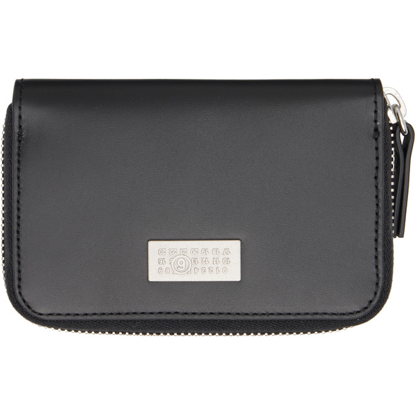  Mm6 Maison Margiela Black Numeric Leather Zip Wallet 