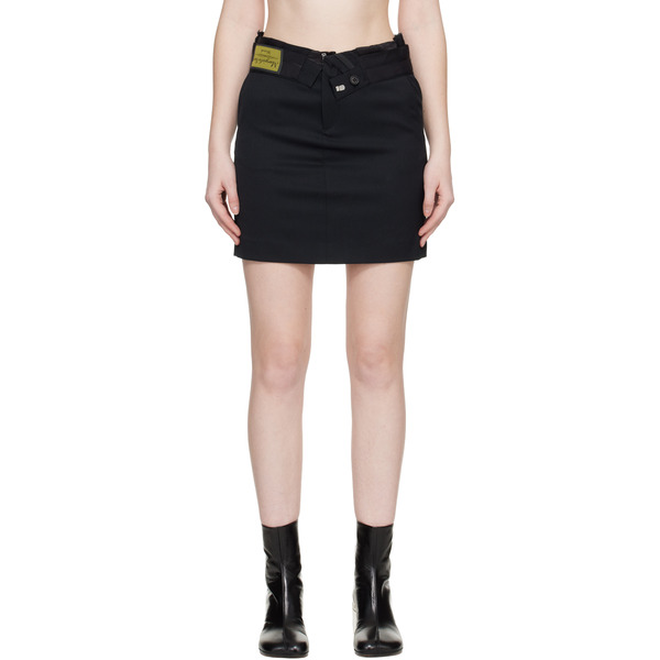 Mm6 Maison Margiela Black Wool Miniskirt 