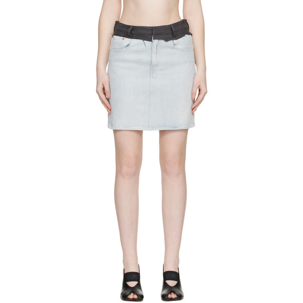  Mm6 Maison Margiela Blue Denim Miniskirt 