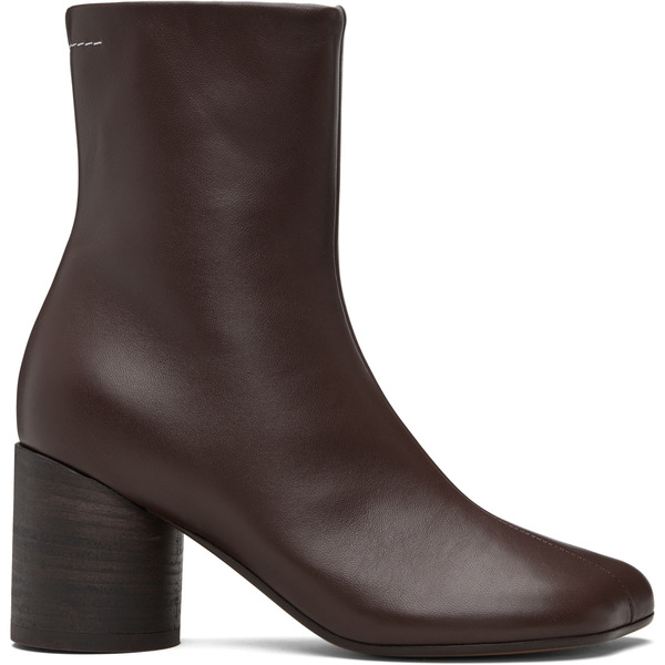  Mm6 Maison Margiela Brown Anatomic Ankle Boots 