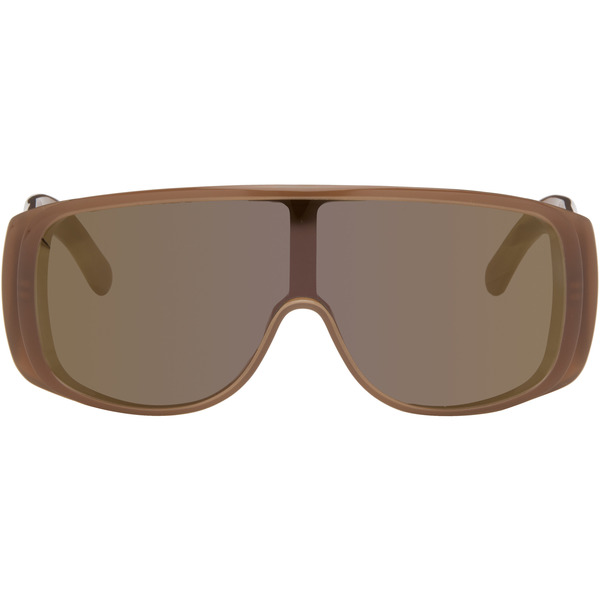  Mm6 Maison Margiela Brown Mask Sunglasses 