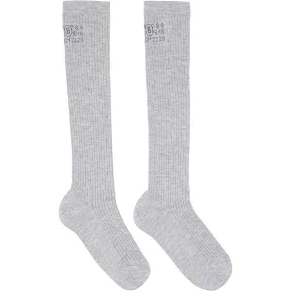  Mm6 Maison Margiela Gray Knee-high Socks 