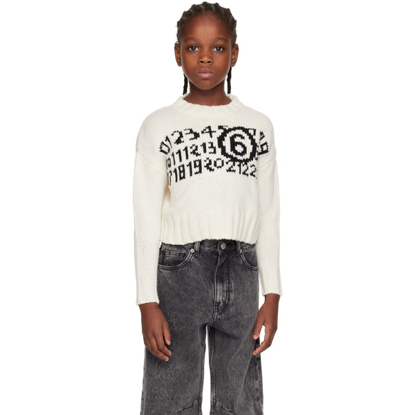  Mm6 Maison Margiela Kids Beige Wool Sweater 