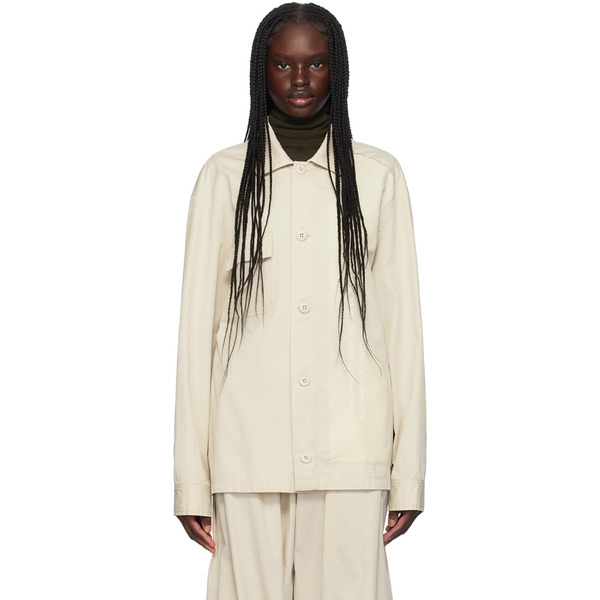  Mm6 Maison Margiela Off-white Paneled Jacket 