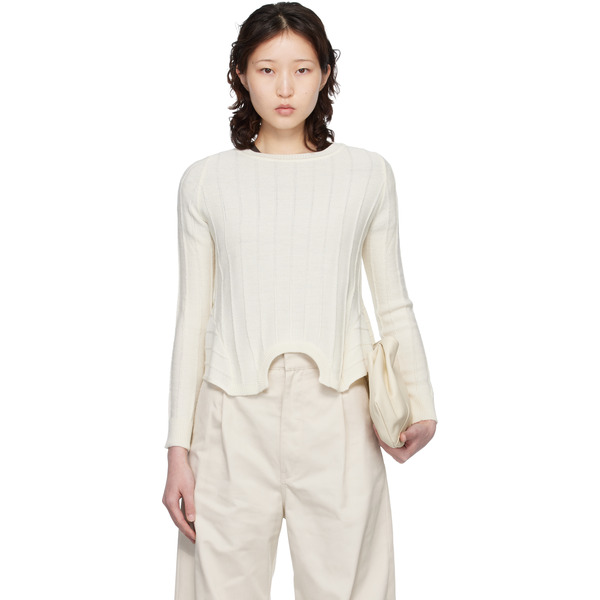  Mm6 Maison Margiela Off-white Upside Down Sweater 