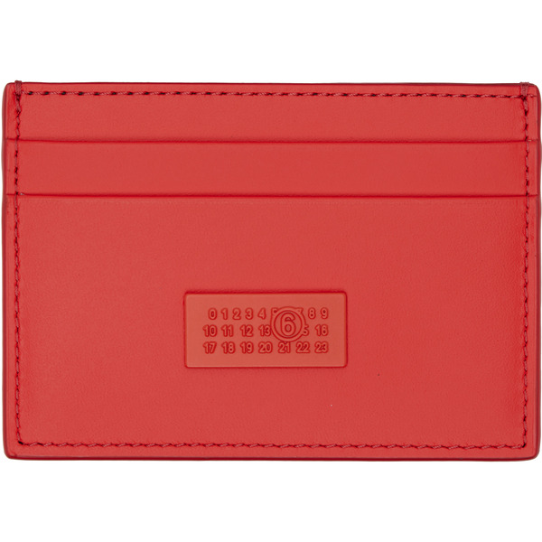  Mm6 Maison Margiela Orange Numeric Leather Card Holder 