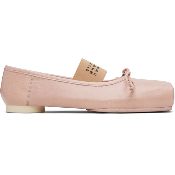  Mm6 Maison Margiela Pink Square Toe Ballerina Flats 