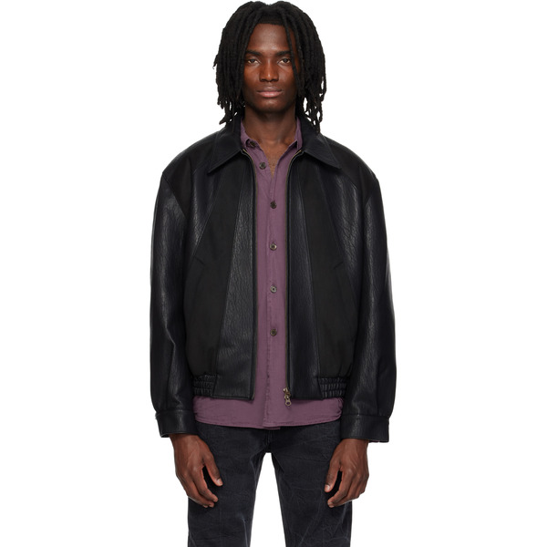  Mmic Black Rodeo Faux-leather Jacket 