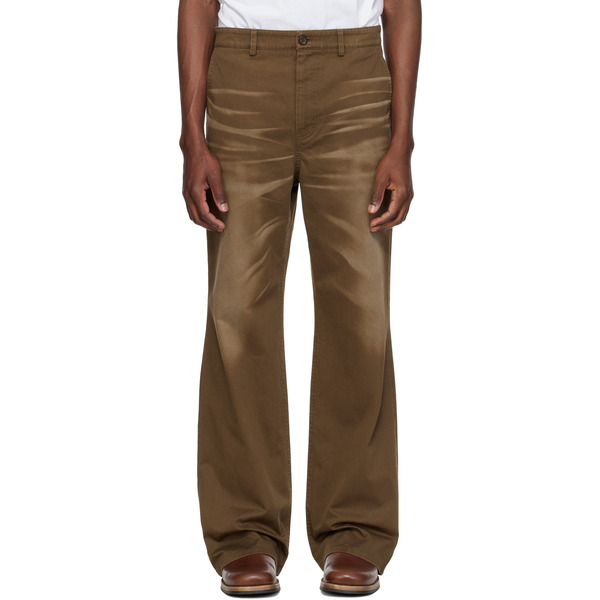  Mmic Brown Blues Flare Chino Trousers 