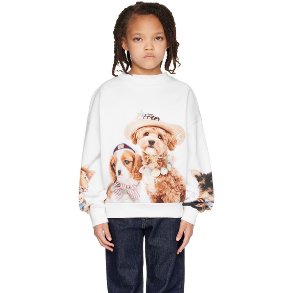  Molo Kids White Maxi Sweatshirt 