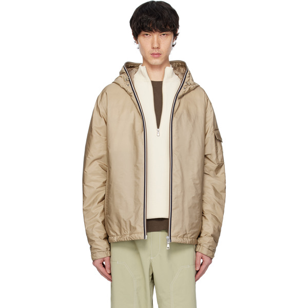  Moncler Beige Evettes Hooded Short Down Jacket 
