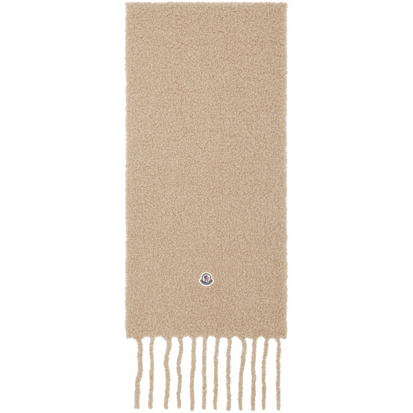  Moncler Beige Fringed Scarf 