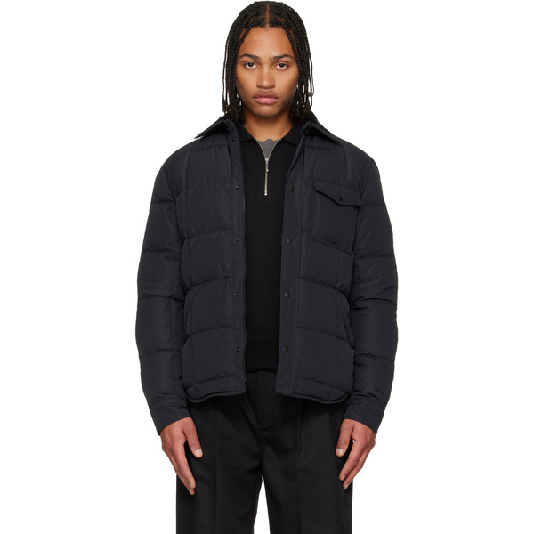  Moncler Black Archivo Marcilly Shirt Down Jacket 