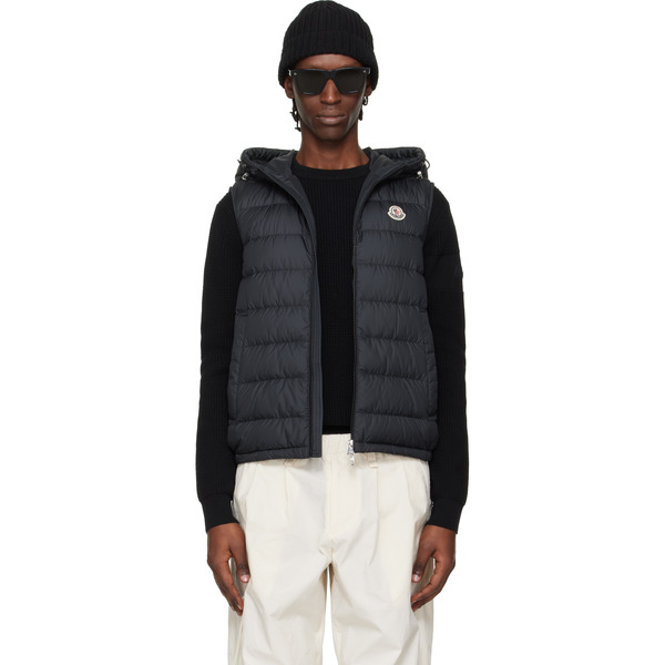  Moncler Black Marseillan Hooded Down Vest 