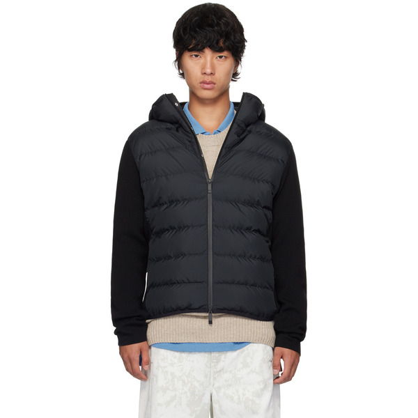  Moncler Black Paneled Down Jacket 