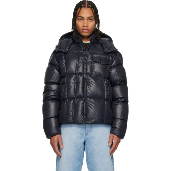  Moncler Black Serfanto Hooded Short Down Jacket 