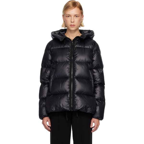  Moncler Black Serittes Hooded Short Down Jacket 
