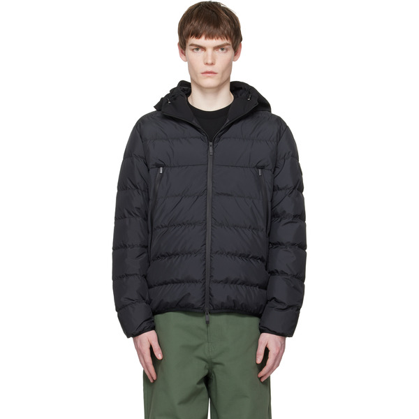  Moncler Black Vega Hooded Short Down Jacket 