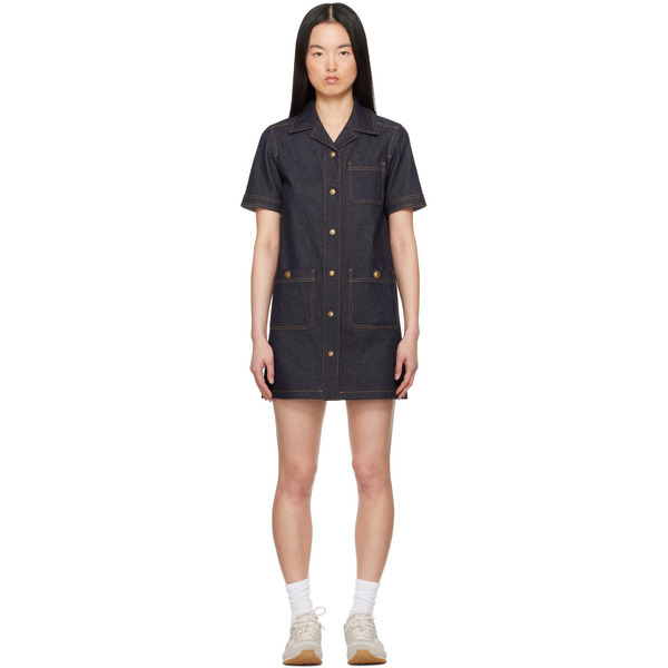  Moncler Blue Denim Shirt Minidress 