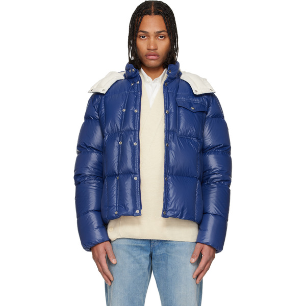  Moncler Blue Serfanto Hooded Short Down Jacket 