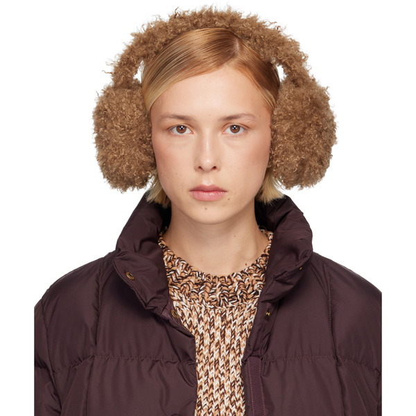  Moncler Brown Logo Ear Muffs 