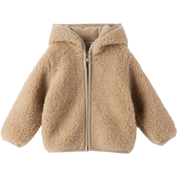  Moncler Enfant Baby Beige Teddy Zip-up Hoodie 