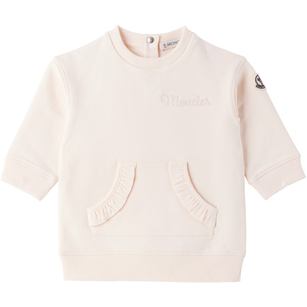  Moncler Enfant Baby Pink Crewneck Sweatshirt Dress 