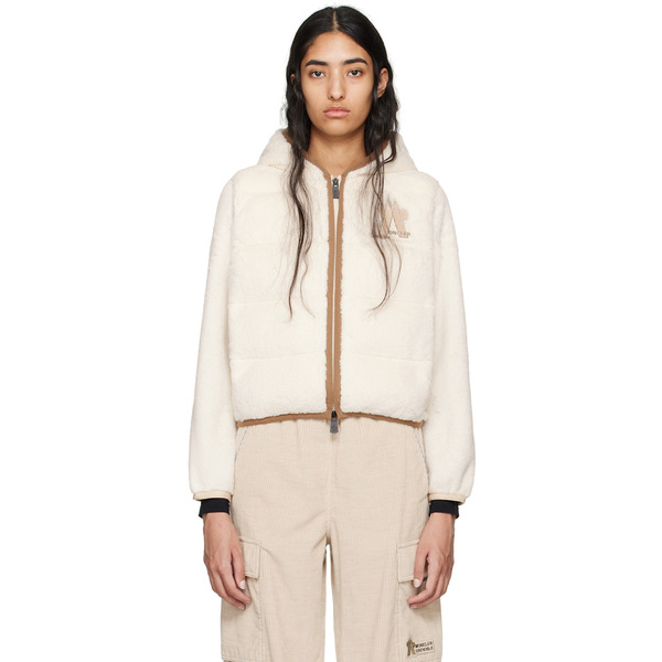  Moncler Grenoble Off-white Logo Patch Down Jacket 